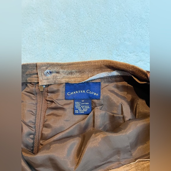 Charter Club Full Length Leather Skirt - Picture 2 of 5